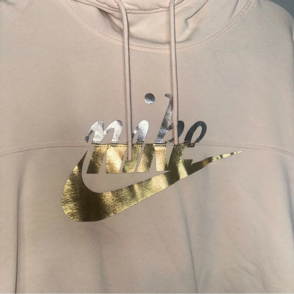 Nike Women's Pink Hoodie‎ with Metallic Logo